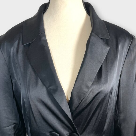 Abercrombie & Fitch Black Satin Blazer Mini Dress SMALL TALL (ST) - Picture 7 of 11